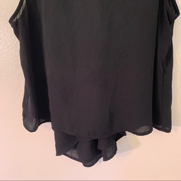 Mossimo Sleeveless Tiered Blouse Black Gold Beaded - Picture 4 of 9